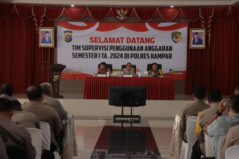 Supervisi Penggunaan Anggaran Semester 1 T.A 2024 oleh Ro Rena Polda Riau di Polres Kampar