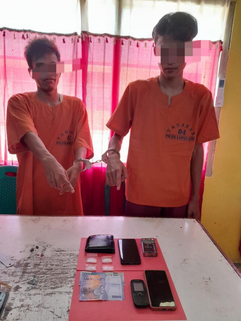 Dua Pelaku Narkoba Diringkus Polsek Kampar Kiri, 7,81 Gram Sabu-sabu ikut Diamankan