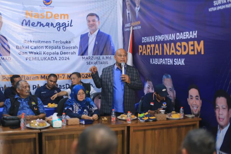 Konsolidasi Partai Nasdem Siak, Calon Bupati Siak Dr. Afni Optimis Raih Hasil Terbaik