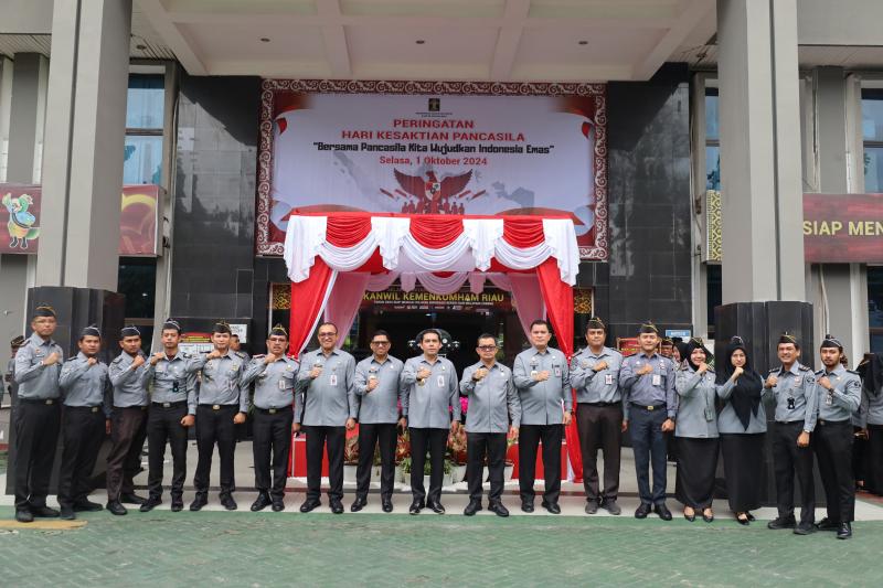 Peringati Hari Kesaktian Pancasila, Lapas Narkotika Rumbai Ikuti Upacara Pada Kanwil Kemenkumham Riau