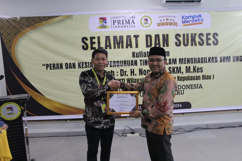 UNPRI PSDKU Kampus Pekanbaru Kuliah Umum Kesiapan PT Hasilkan SDM Unggul