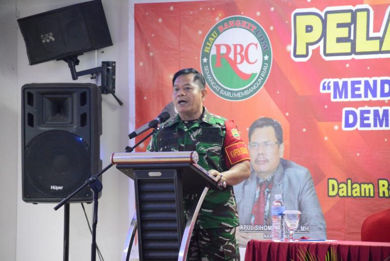 Sambutan Kapenrem 031/Wira Bima pada Acara Pelatihan Jurnalistik