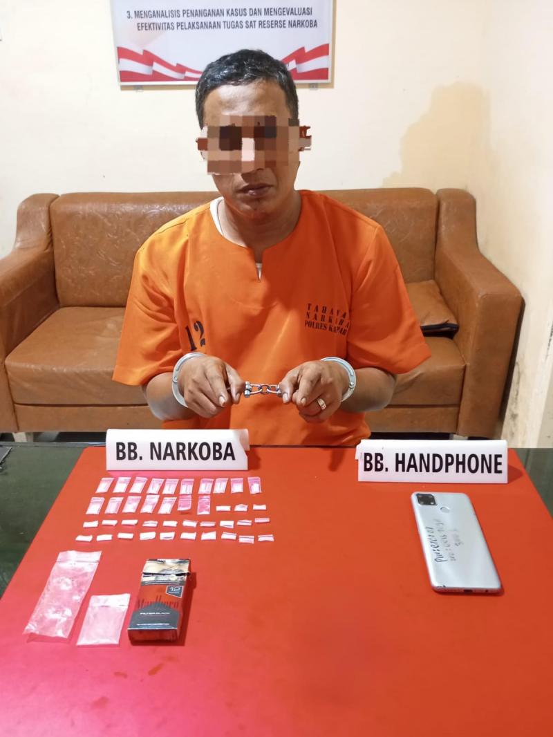 Tim Ojoloyo Polres Kampar Ringkus Pengedar Sabu di Jalan Lintas Bangkinang-Pekanbaru, Amankan 8,59 Gram Barang Bukti