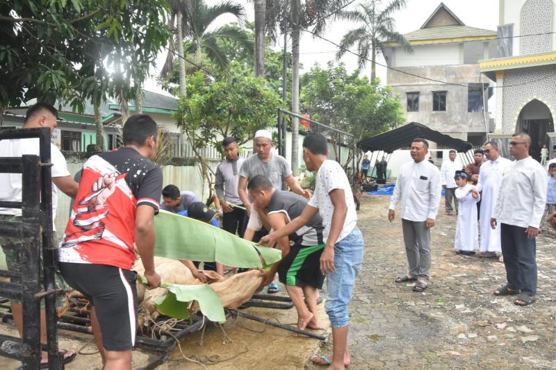 Korem 031/Wira Bima Gelar Sholat Idul Adha Bersama dan Penyembelihan Hewan Kurban