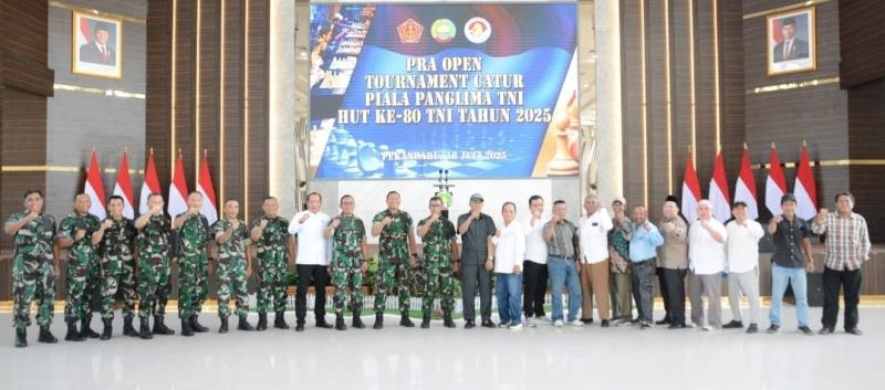 HUT TNI ke - 80 Riau Bersiap Jadi Tuan Rumah, Korem 031/ WB Gelar Pra Open Turnamen Catur Piala Panglima TNI